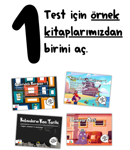 1. Test için örnek kitaplarımızdanbirini aç.