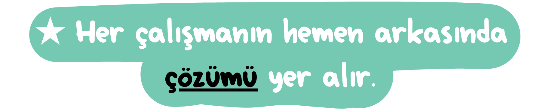 ★ Her çalışmanın hemen arkasında çözümü yer alır.